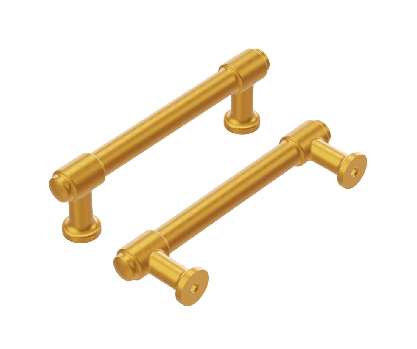 Hickory Hardware 1 Pack Solid Core Kitchen Cabinet Pulls Luxury Cabinet Handles Hardware for Doors Dresser Drawers 334 Inch 96mm Hole Center Brushed Golden Brass Piper Collection