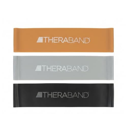 THERABAND Resistance Band Loop Set 12 Workout Bands for Strength Training Stretching Physical Therapy Set of 3 ColorCoded Exercise Bands with Varying Resistance Levels Portable Durable