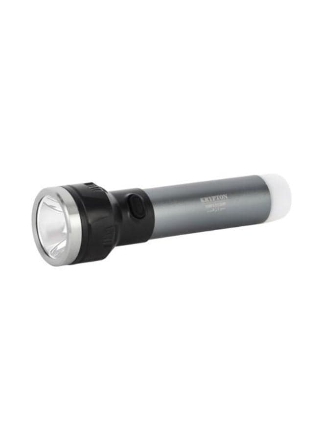Krypton Rechargeable LED Torch with Tail Light KNFL5126 – Dual Lighting Modes, Intelligent Charging, Portable 5 Hours Runtime, Indoor & Outdoor Use, Black