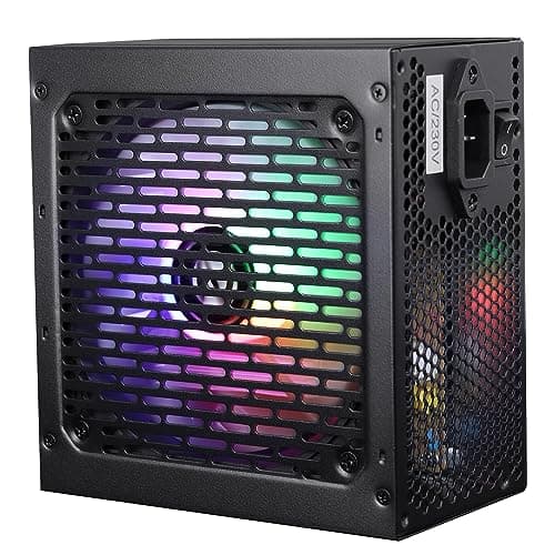 ZEBRONICS VS500Z 500W Premium Power Supply with Silent 120mm RGB Fan, Long Flat Cables, PCIe x 1, SATA x 4, 12V 32A (Max.), Over Voltage/Over Current/Short Circuit Protection (Black)