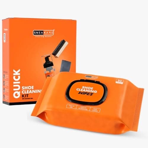 SNEAKARE Quick Shoe Kit With Towel - Contains 1 x 150ml Foam Shoe Cleaner, Medium Bristle Brush, Microfiber Towel & Multipack Wipes - White Sneakers Cleaning Kit, Leather, Suede, Nubuck, Canvas