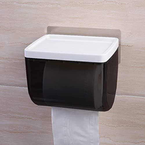 Zeinwap Magic Sticker Series Tissue Roll Holder - Toilet Paper Holder - 100% Waterproof with Storage Rack and Mobile Stand for Bathroom (Pack of 1)