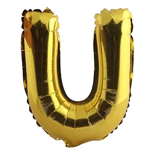 Wanna Party 16" Letter U Golden Balloon Pack Of 1