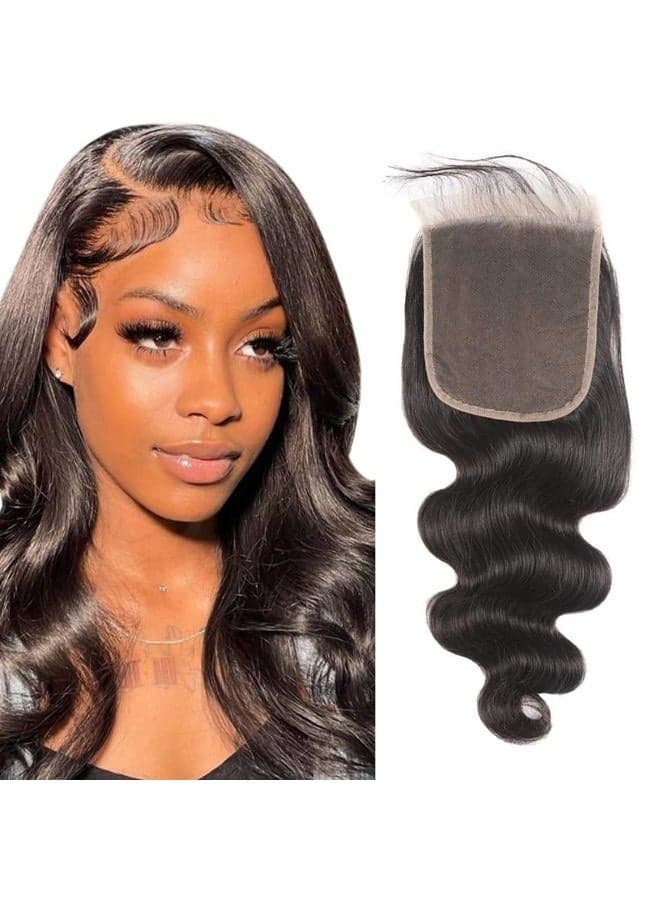 6x6 Hd Lace Closure Human Hair Pre Plucked With Baby Hair Body Wave High Density Unprocessed Brazilian Virgin Hair 10a Grade Natural Black 22 Inch For Woman