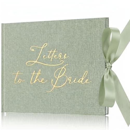 Humyoun 85 x 7 Inch Wedding Guest Book Letters to the Bride Scrapbook Wedding Memory Book Bridal DIY Blank Paper Scrapbook Photo Album Guest SignSage GreenSimple