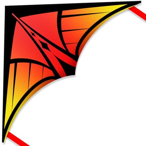 YFAFENGS Delta Kites for Beginners & Kids - Easy Fly Large Outdoor Kite for Beach & Family Activities, Durable Delta Kites for Kids Ages 8-12 & 4-8,Orange