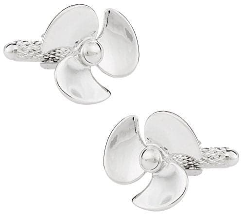 Cuff-Daddy Propeller Silver Cufflinks with Presentation Box