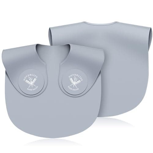 Noverlife Hair Cutting Collar Weighted Waterproof Hair Cutting Mat for Shoulders Haircut Silicone Neck Collar Haircutting Guide Cape Hair Dye Collar Gray Neck Guard Shoulder Pad for Hairdressing