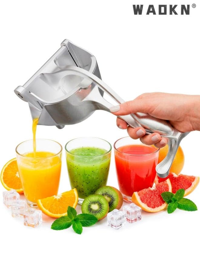 Manual Juicer Hand Press with Ergonomic Heavy Duty Handle - Pour Spout for Mess-Free Pouring, Aluminum Alloy Hand Juicer Squeezer | 0.5 L Capacity - Juice Press for Lemon, Orange, Lime, & Grapefruit .