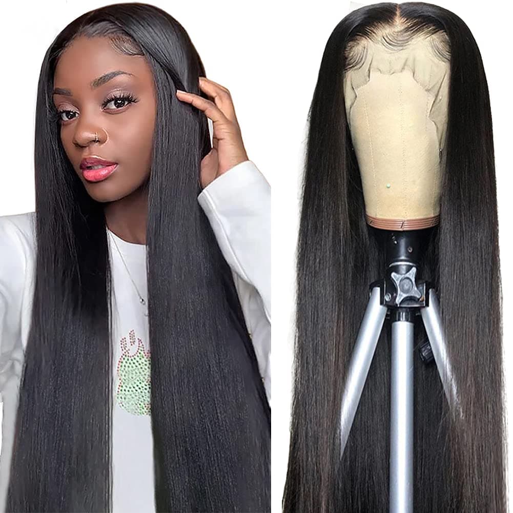 Subella HD Lace Front Wigs Human Hair Pre Plucked 220 Density 13x5 Straight HD Lace Frontal Wig with Baby Hair 12A Transparent Lace Wigs for Black Women 20inch