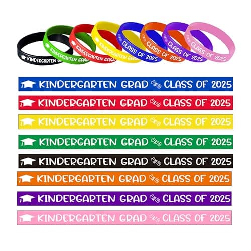 Kindergarten Graduation Decorations 2025,Kindergarten Graduation Wristbands,Boy Girl Kids Kindergarten Graduation Gifts for Students,Graduation Silicone Wristbands for Elementary Kindergarten - 40Pcs