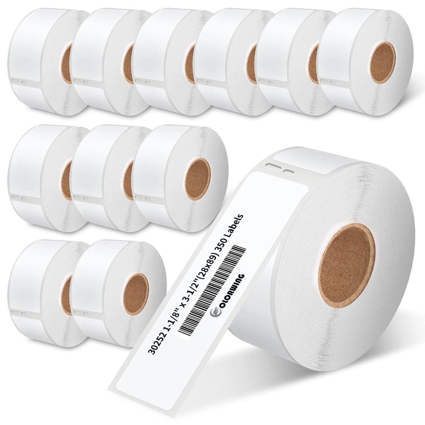 COLORWING 12 Rolls 118 x 312 Barcode Label Compatible Dymo 30252 Address Labels 28mm x 89mm Work with Dymo LabelWriter 450 450 Turbo 4XL 400 Printers4200 Labels
