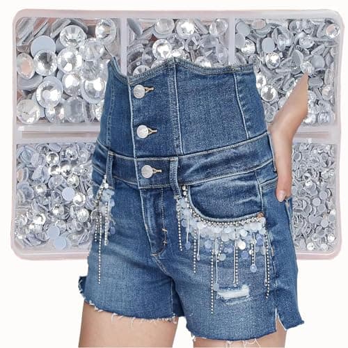 DIY Crafts 130, Bead Beads For Crafts Round Mixed Size Hot Fix Round Crystals Gems Glass Stones Hotfix Flat Back Rhinestones M (130), Multicolor