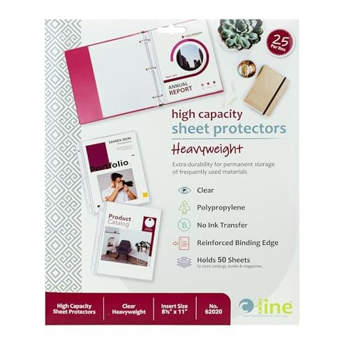 C-Line High Capacity Polypropylene Sheet Protectors, Clear, 50", 11 x 8.5, 25/BX
