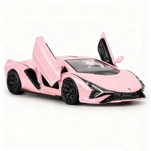 BDTCTK 136 Lamborghini Sin FKP37 Diecast Car Models Zinc Alloy Toy Pull Back Vehicles Toy Cars for Toddlers Kids Boys Girls Gift Pink