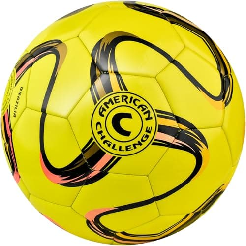 American Challenge Brasilia Soccer Ball – Sizes 5, 4, 3 & 2 – Youth & Adult Training Soccer Ball for Practice, Games & Grass Fields