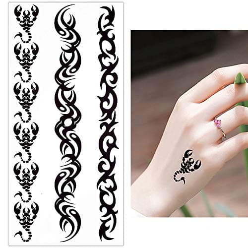 S.A.V.I 3D Temporary Tattoo Sticker Beautiful Black Colour Tribal Totem Cross Heart Popular Design Size 19x9 Cm - 1pc. (71), Multicolor, 4 g