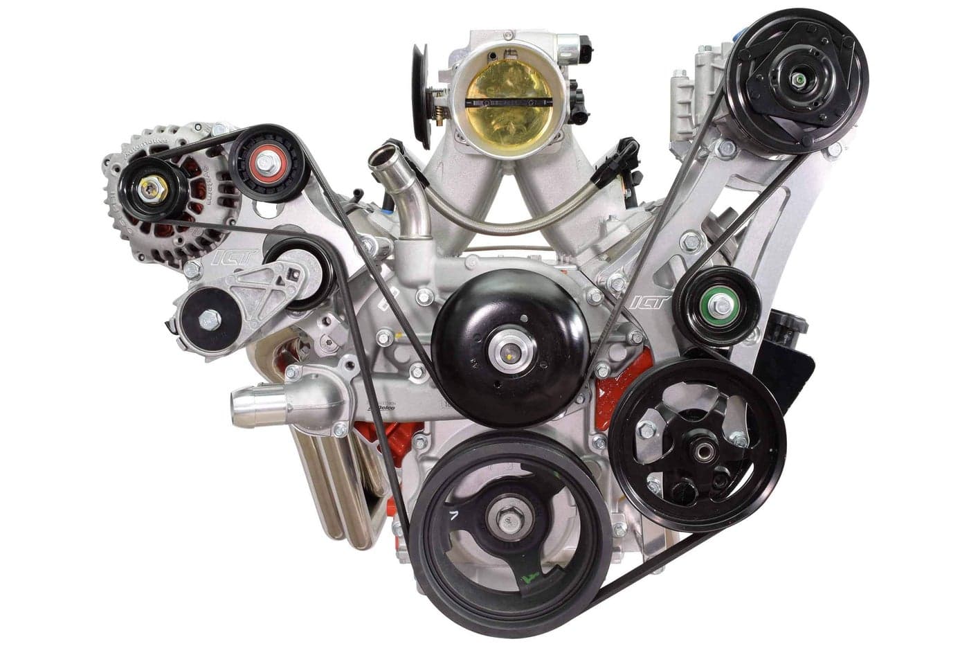 ICT Billet LS Swap AC Compressor and Power Steering Bracket Compatible with 1996 1997 1998 Vortec Chevy Silverado Tahoe Suburban LS1 LS3 LQ4 LQ9 48L 53L 60L 62L 5511273
