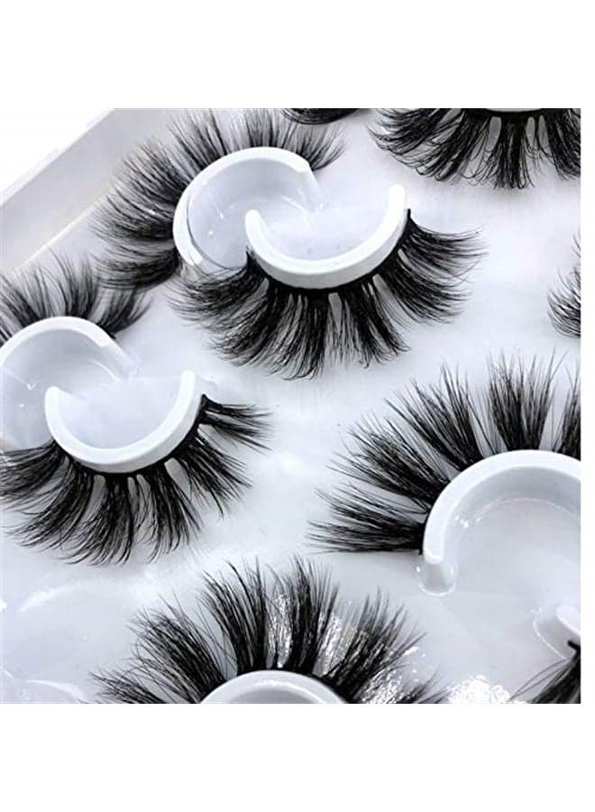 6 Pairs Fluffy False Eyelashes Natural Faux Mink Strip 3D Lashes Pack (MDF-14)