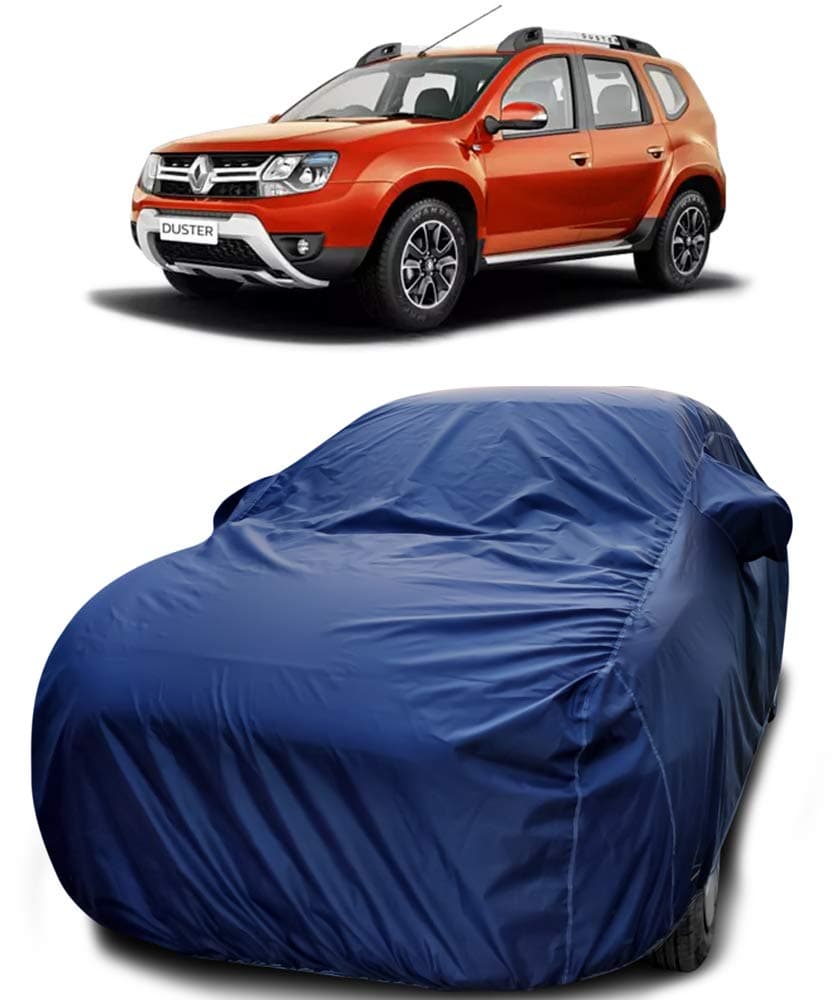 PURPLEHEART Car Body Cover Compatible with Duster with Mirror Pocket Triple Stitched Bottom Elastic Water Resistant UV Protection & Dustproof Car Cover-Blue