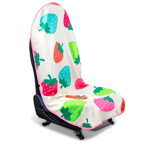 DECKALY Waterproof Sweating Car Seat Cover for Post Gym Workout Running Swimming Beach and Hiking Universal Fit NonSlip Bucket Seat Protector for Cars SUV Trucks Machine Washable Fruit