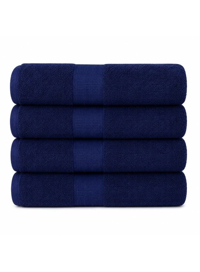 Bliss Casa Bath Towels (4 Pack, 70 x 140 cm) - 650 GSM Bathroom Towel Set - 100% Cotton 20/D Ring Spun Luxury Towels Set Highly Absorbent, Quick Dry and Soft Feel Bathroom Towels