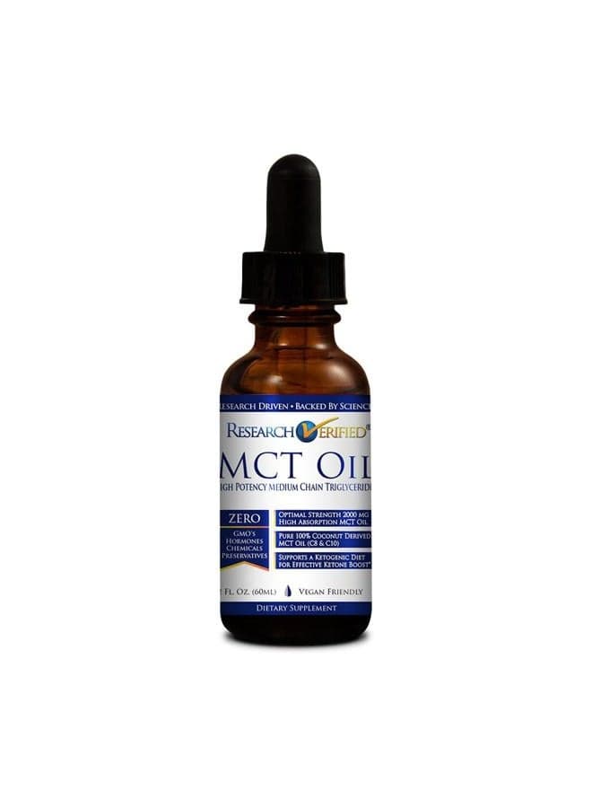 100% MCT Oil - 2 Fl. Oz. - 1 Bottle - Vegan Friendly