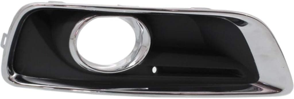KarParts360 Fog Light Cover for Chevy Malibu 2013-2015 Passenger Side - Chrome/Black Bezel with Fog Light Hole