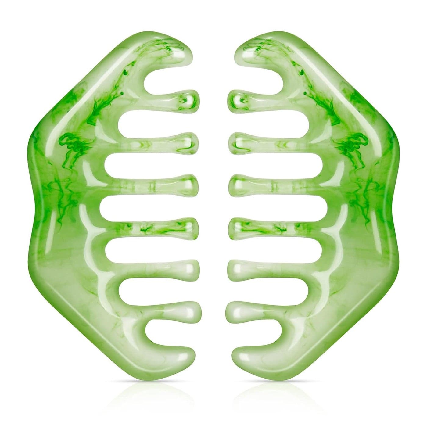 Geiserailie 2 Pieces Jade Combs Massage Stone Hair Gua Sha Scraping Scalp Comb Facial Massage Tool Multifunctional Handheld Head Tools Head Caring Therapy Mothers Day GiftElegant Style