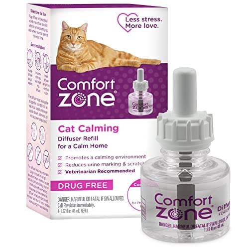 Comfort Zone Cat Calming Diffuser Refill, 1 Pack – Cat Calming Pheromone Refills Help Reduce Anxiety, Stress, Scratching, Urine Marking, Aggression, (30-Day Refill, 30-Day Supply)
