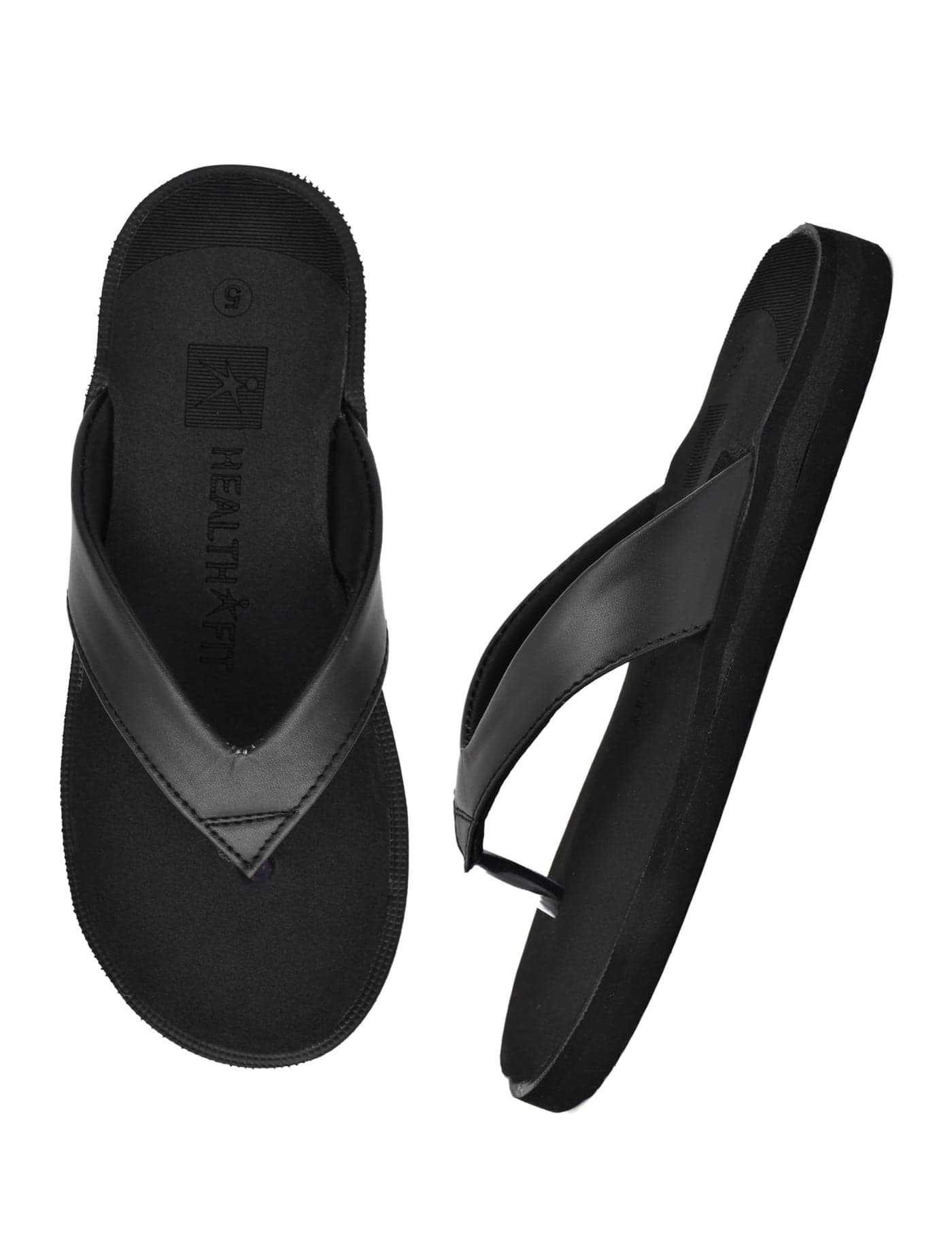 HEALTH FIT Extra Soft Ortho Care Diabetic & Orthopedic Slippers/Doctor Chappal & Footwear with Memory Foam for Women Black -5