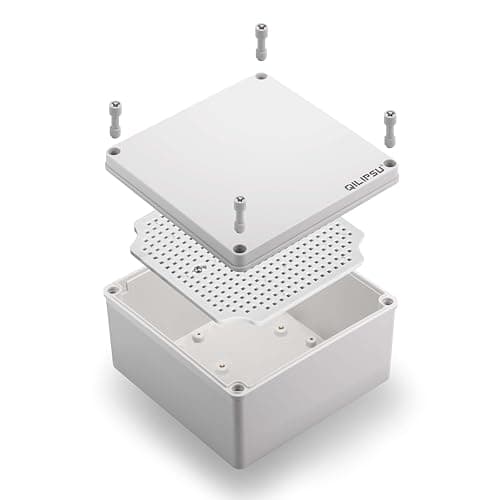 QILIPSU Outdoor Junction Box IP67 Waterproof Project Box ABS Plastic Weatherproof Electrical Enclosure Gray Cover (4.9"x4.9"x3")