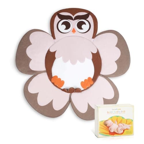 YooxArmor Baby Bath Pad for Infant Bathtub Sink NonSlip Flower Bathtub for Infants 06 Months Soft Baby Sink Bath Cushion for Babies Bath Time Newborns Bath Essentials Must HavesOwl