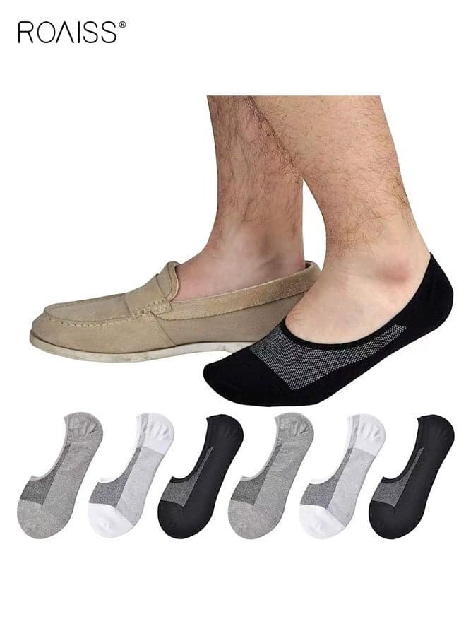 3-Pair Men's Socks Set, Breathable Cotton Oversized Crew Socks, Invisible Design, Athletic Casual Low-Cut Socks, Suitable for Wide Feet, Moisture-Wicking
