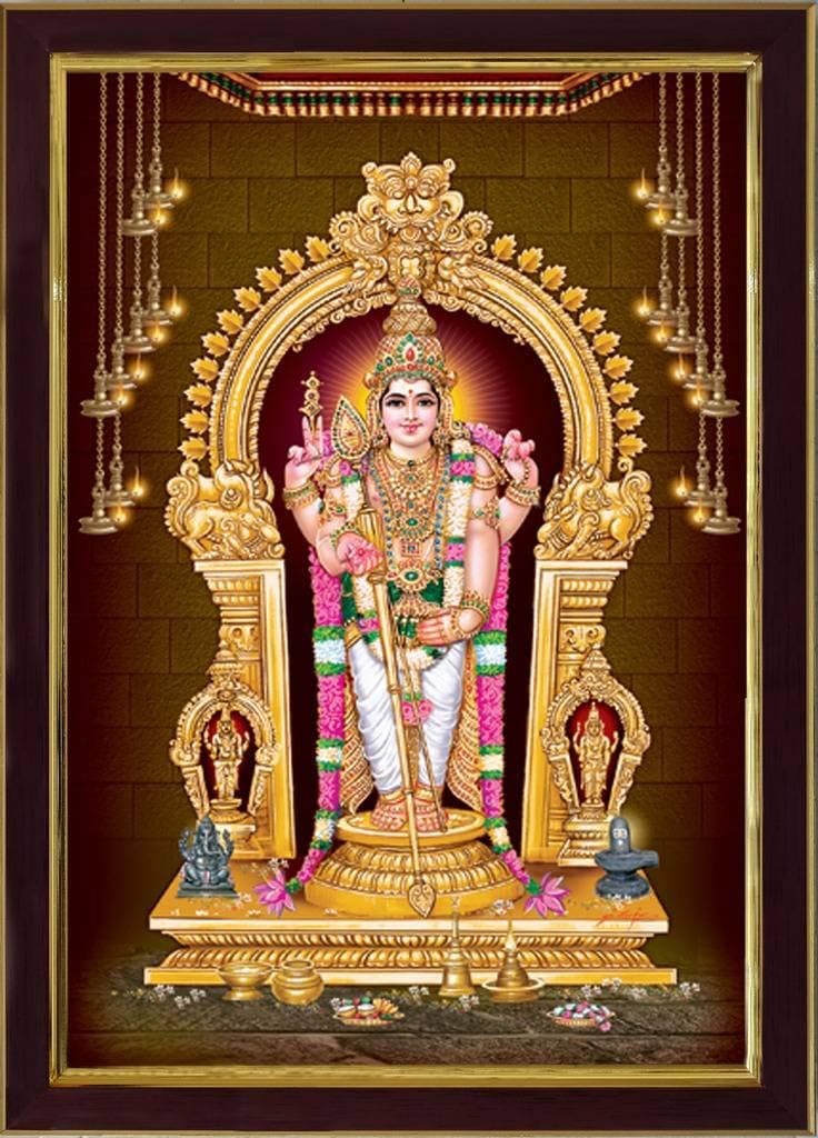 SAF paintings Lord Ayyappa Swamy SAFR6586 Sparkle Coated Digital Print Painting (13.25 inch x 9.25 inch) SAFR6586