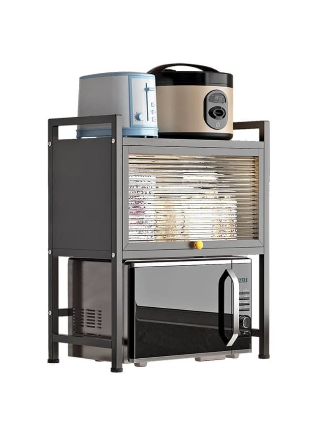 Heavy Duty Microwave Oven Shelf DR-8936 – Stylish Black and White Kitchen Rack with 3-Tier Storage, Perfect for Organizing Appliances, Maximizing Counter Space, and Enhancing Kitchen Efficiency and Clean Layout