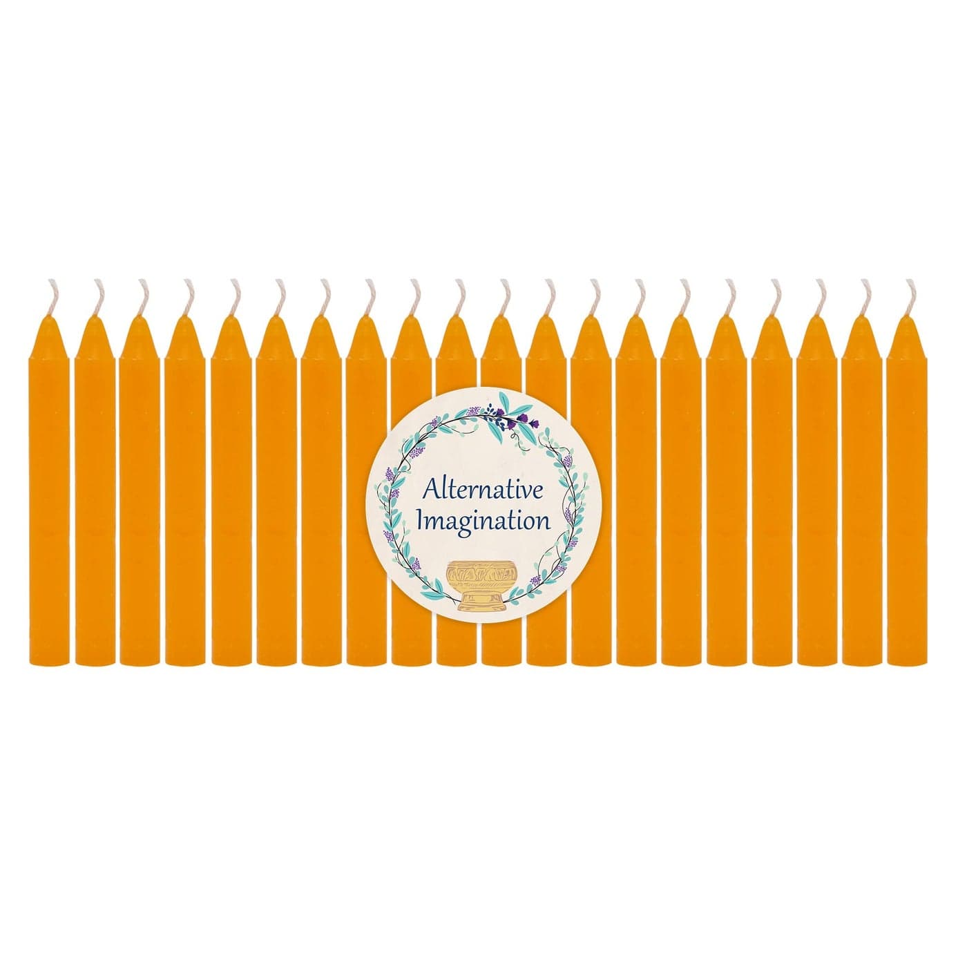 Alternative Imagination Orange Chime Candles 20 Pack of Unscented 4 Inch Mini Taper Candles Dripless Long Burning Ritual Candles for Meditation Spell Work Energy Home Decor
