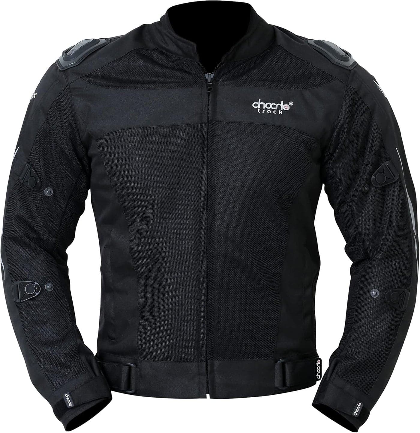 ChoCho Track Mesh Motorcycle Jacket for Men - Summer Motorbike Riding Jacket with Armor Protection (Small, Black)
