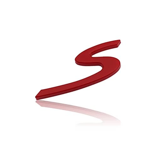 SHSBSCAR S - Logo Rear Trunk Boot Lid Hatch Tailgate Emblem Badge for Porsche 911 Cayenne Carrera Turbo Panamera Boxster (S-Red)