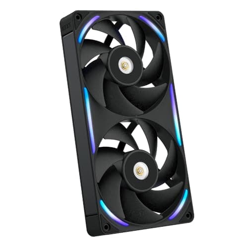 NZXT F240X Performance SingleFrame Fan 2X 120mm PWM RGB PC Case Fans Max Airflow Static Pressure Low Noise LCP Frame Blades Magnetic Fluid Dynamic Bearing 30mm Thick Black