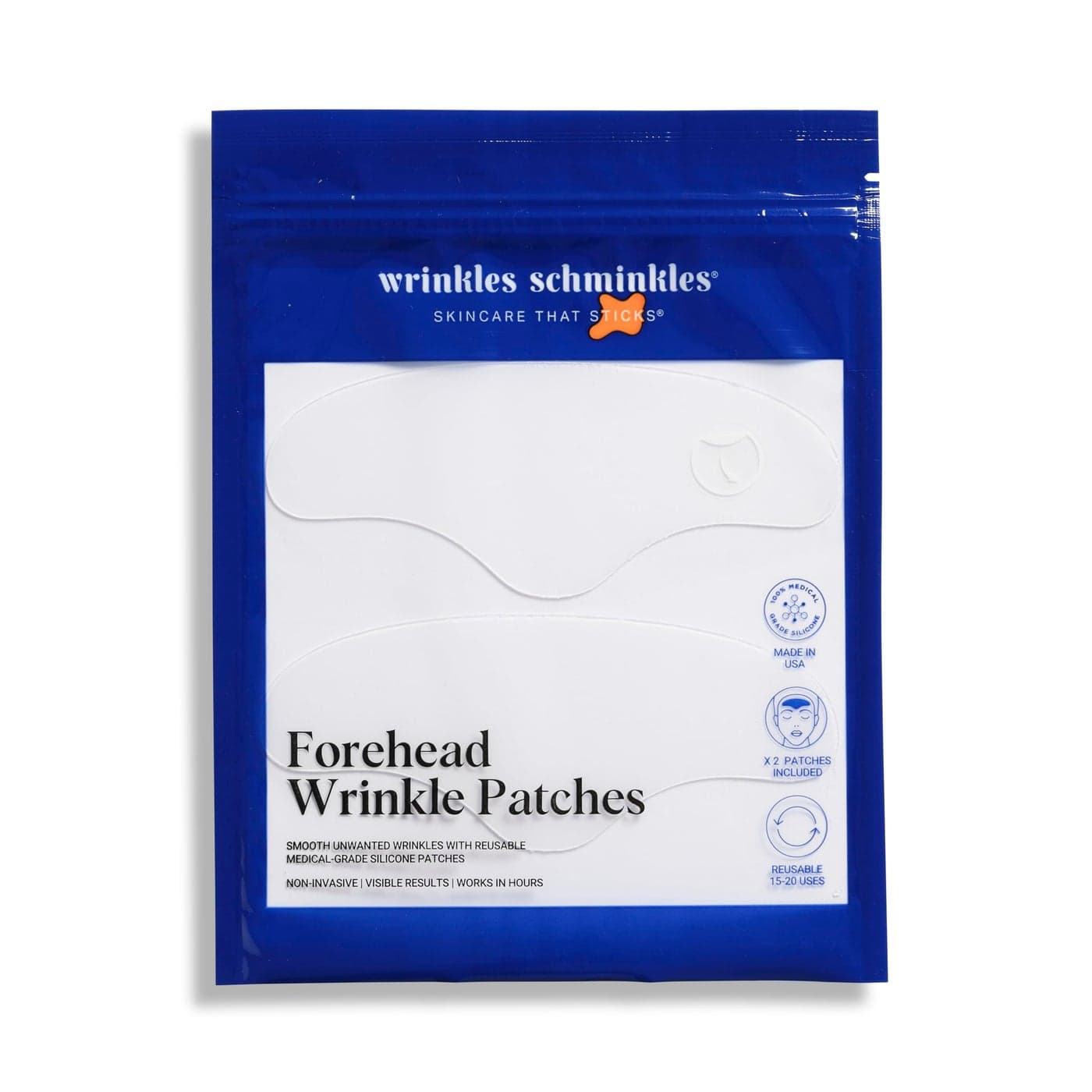 Wrinkles Schminkles Forehead Wrinkle Patches Reusable Silicone Smoothing Pads for Brow Lift Wrinkle Smoothers Reduce Frown Lines Face Lift 2 Pack