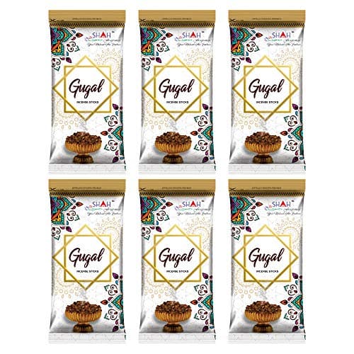 Shah Fragrances Gugal Zipper Incense Sticks (Pack of 6 * 140 Grams)