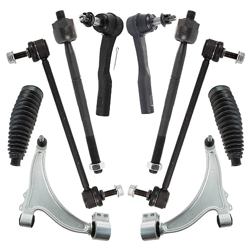 TRQ Front Steering & Suspension Kit Control Arm with Ball Joint Steering Rack & Pinion Bellow Sway Bar Stabilizer Link Tie Rod Compatible with 2013-2015 Chevrolet Malibu 2016 Malibu Limited