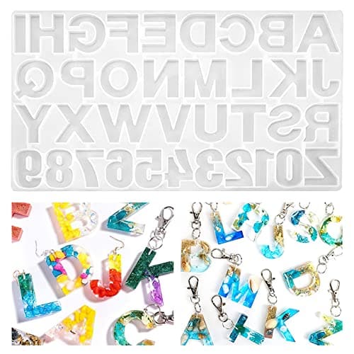 Silicone Alphabet Resin molds, Digital Alphabet Jewelry, Silicone Resin molds, Chocolate Alphabet molds, for DIY Craft Casting.