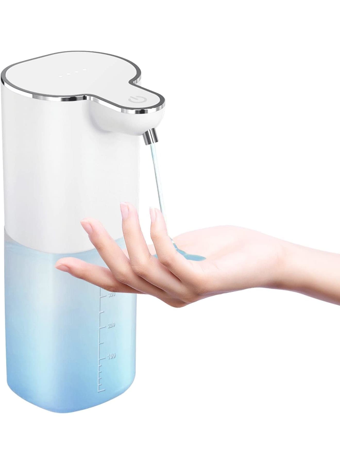 Automatic Soap Dispenser, Touchless Hand and Gel Liquid Soap Dispenser with 400ml USB Rechargeable Tank, Wall Mounted or Tabletop for Bathroom Kitchen Sink, Adjustable Foam Output