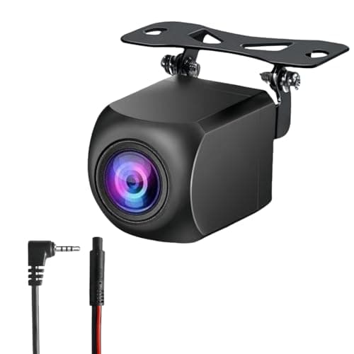 Epronic 4 Pin Backup Camera for Carplay Screen Monitor Support Mirror Image AHD 1080P Reverse Camera 2.5mm Jack to 4 Pin Front/Rear View Camera, 20ft Male Plug