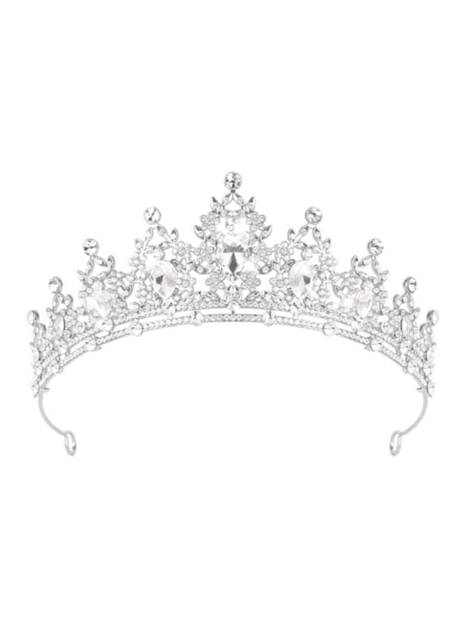 Tiara for Women Crown and Tiara for Girl Princess Bride Wedding Happy Birthday Halloween Cosplay Hair Accessories Decorations Silver