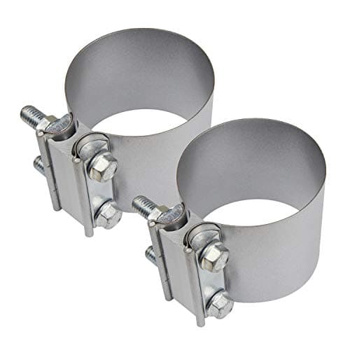 Roadformer 2.5" Butt Joint Exhaust Clamp - Aluminized Steel for 2.5 inch OD exhaust pipes, muffler ends and exhaust system connection with leak free (2 Pack)