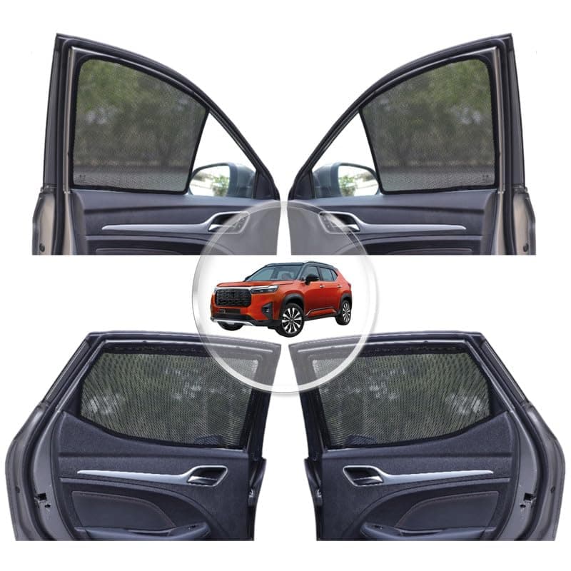 NEODRIFT 'NeoShade' Magnetic Car Sunshades for Suitable for Honda Elevate (Set of 4 - Front & Rear - Zipper Only on Rear Row)(UV Protection, Magnetic Grip, Privacy & Heat Control)
