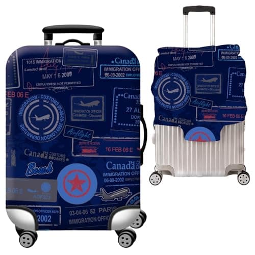 Handcuffs Luggage Cover Trolley Travel Covers, Washable Dust Proof Anti-Scratch Suitcase Protector (Blue-1, M (23"-26"))